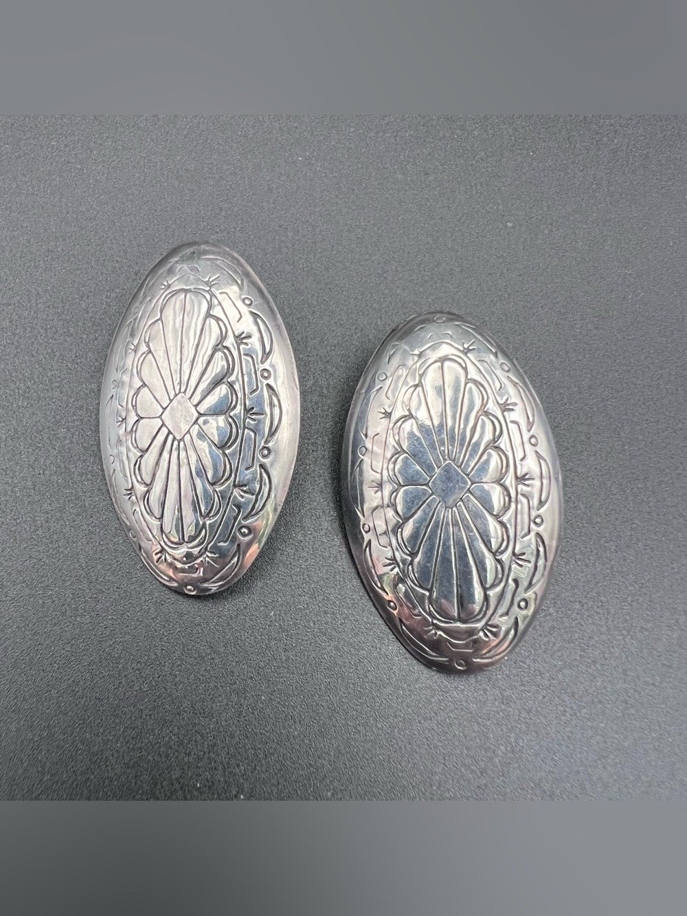 Sterling Silver Concho Earrings